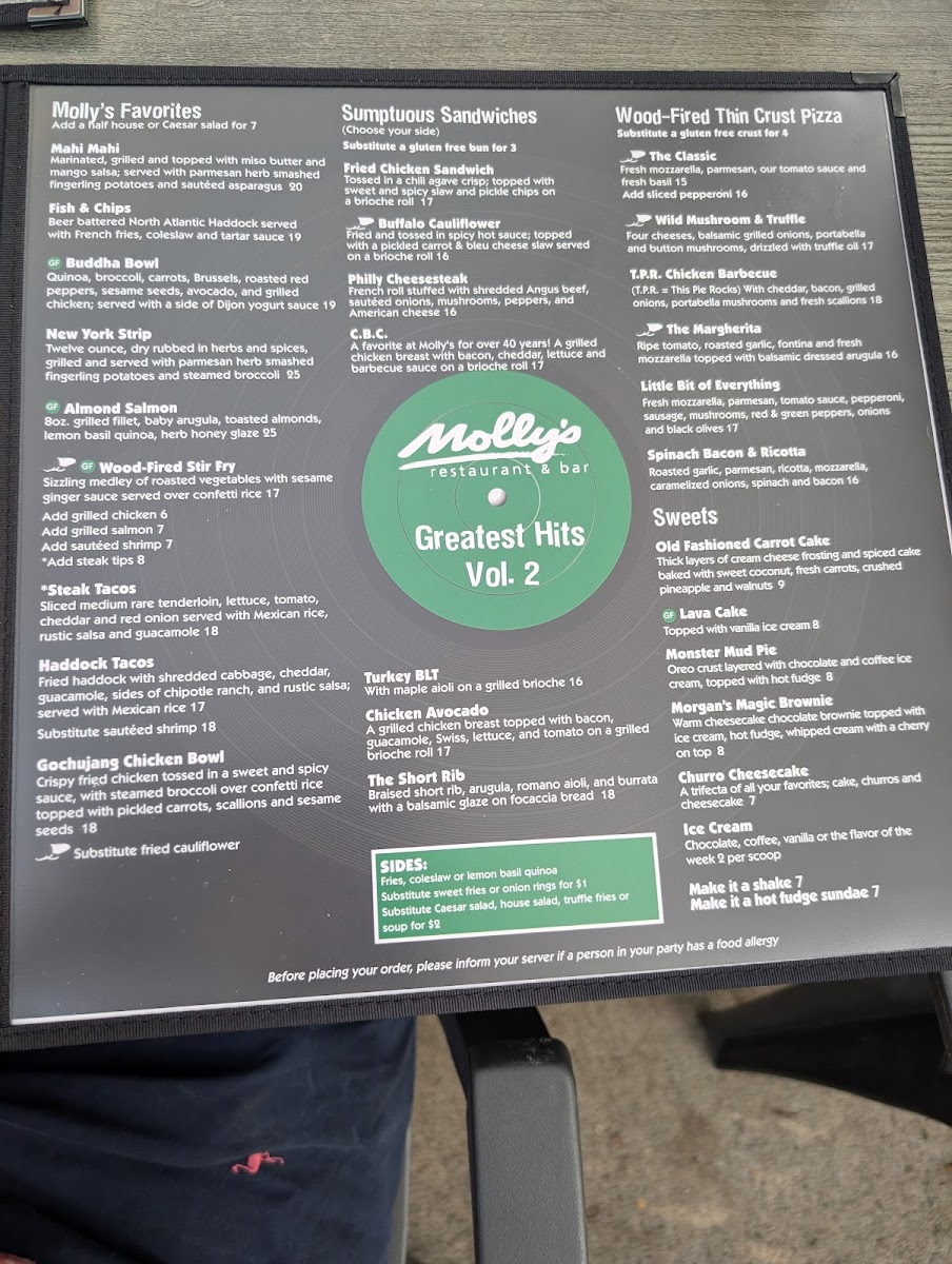 Molly's Restaurant & Bar Menu - Image 1